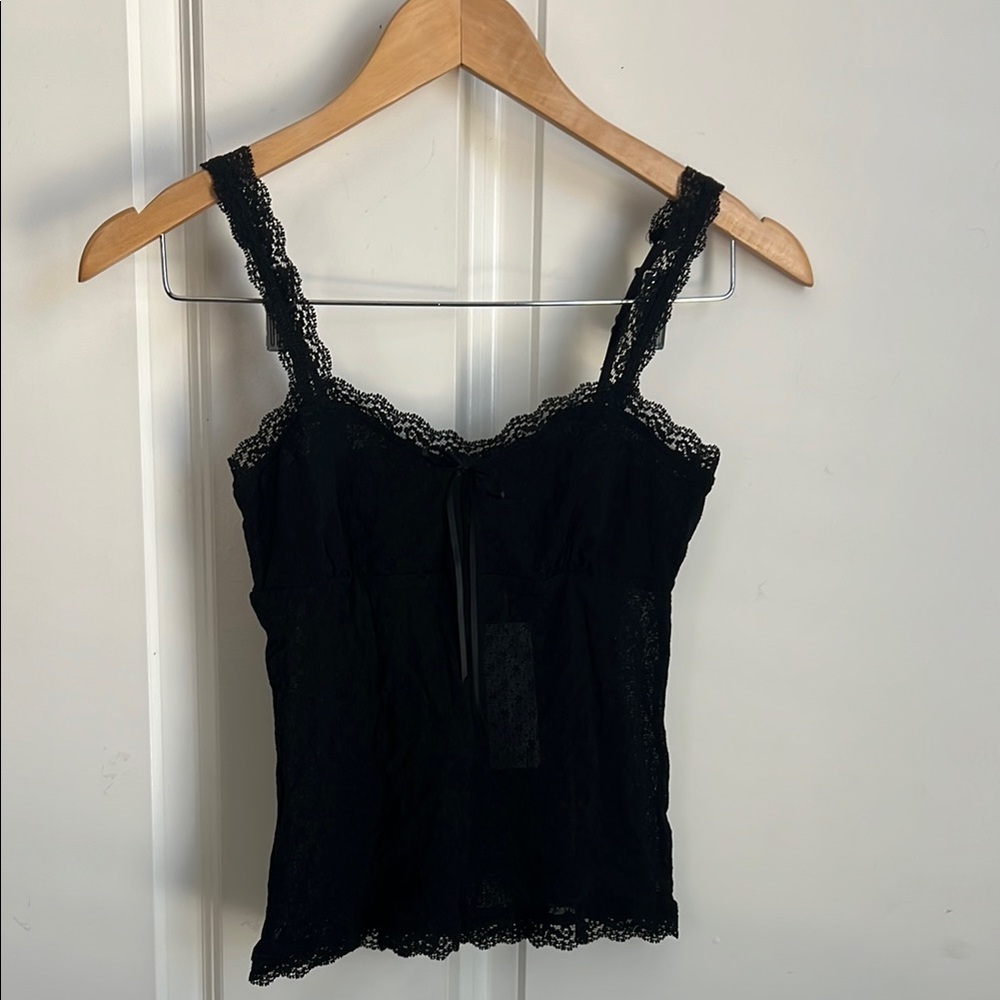 Black Lace Camisole Top